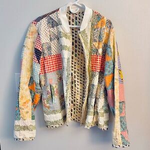 Handmade Vintage Quilt Coat. Sz L